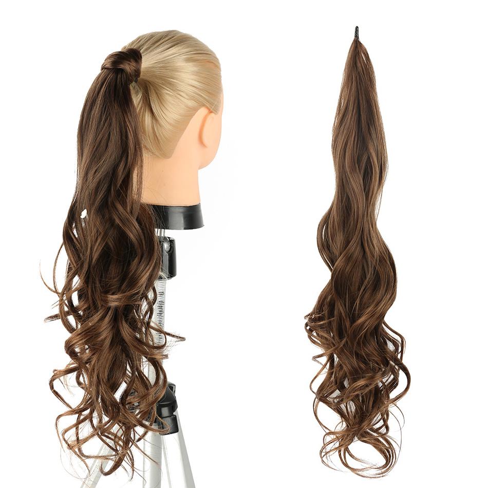 Synthetic Ponytail Extensions False Hair Tail for Women Flextail 26inch Length Blonde Ponytail Hairpieces For Women Daily Use