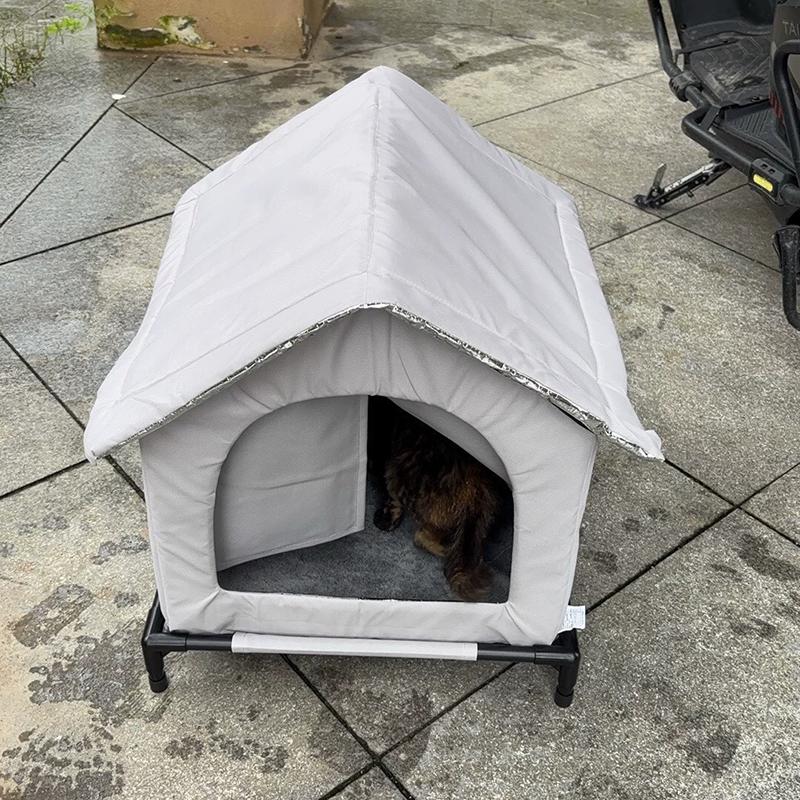 Outdoor Cat House All Season Waterproof Elevated Base Summer Heat Insulation Winter Warm Shelter For Stray Cats Small Dogs