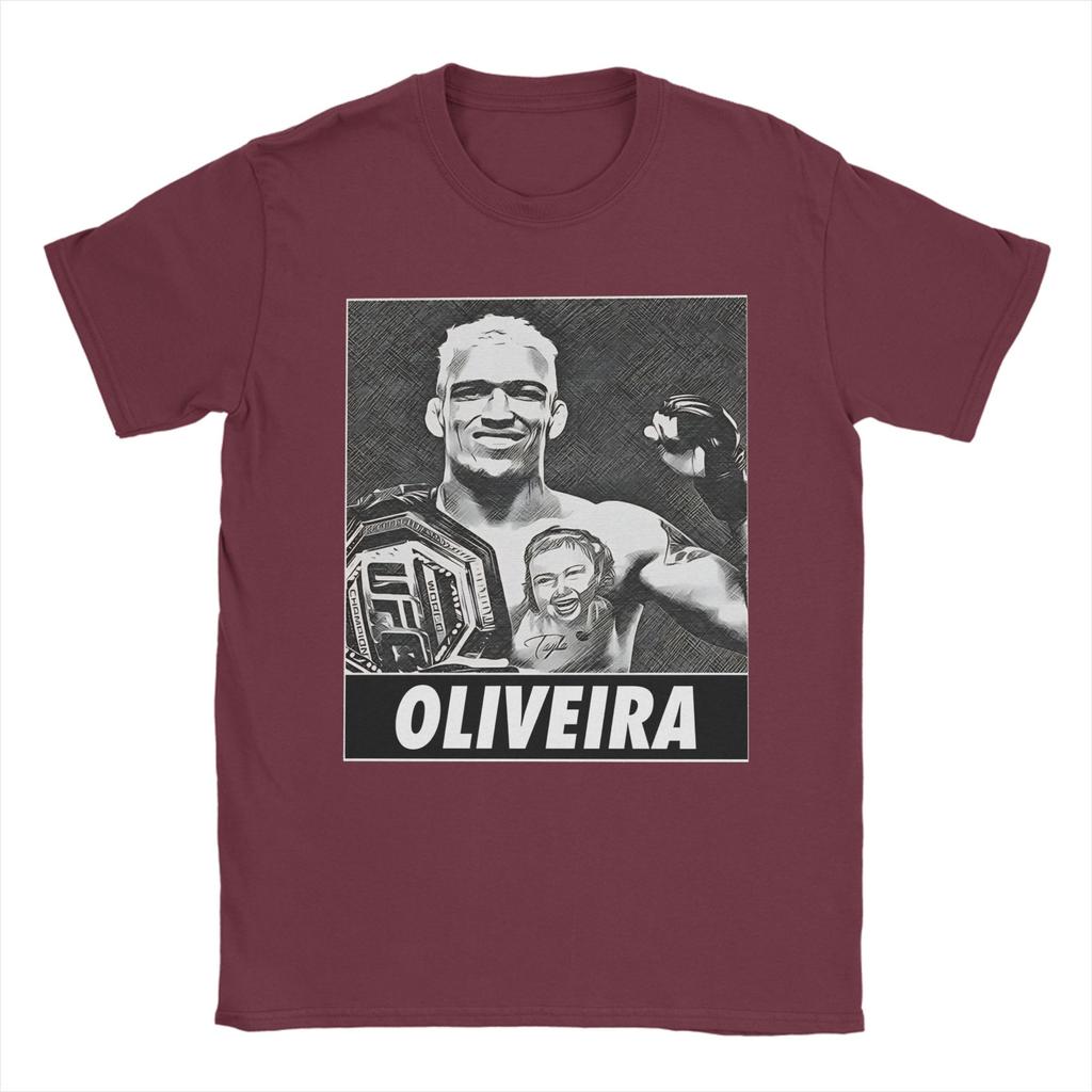 charles oliveira winner charles oliveira v2 TShirt Summer TShirts Unisexs Pure Cotton Crewneck Oversize Top Tees ShortSleeve