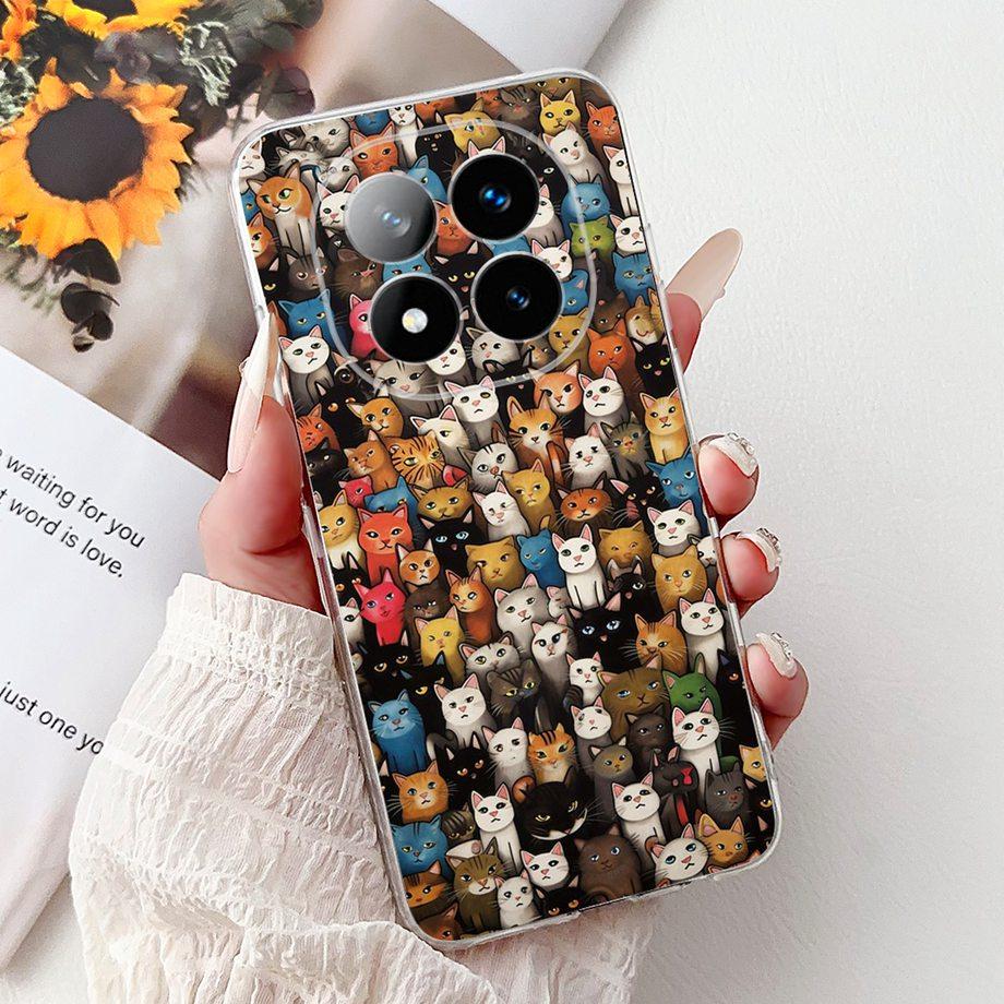 For Xiaomi Redmi Note 14 14Pro 14 Pro+ Plus Case Cute Animals Tiger Lion Dragon Cartoon Phone Cover Soft TPU Matte Silicone Capa