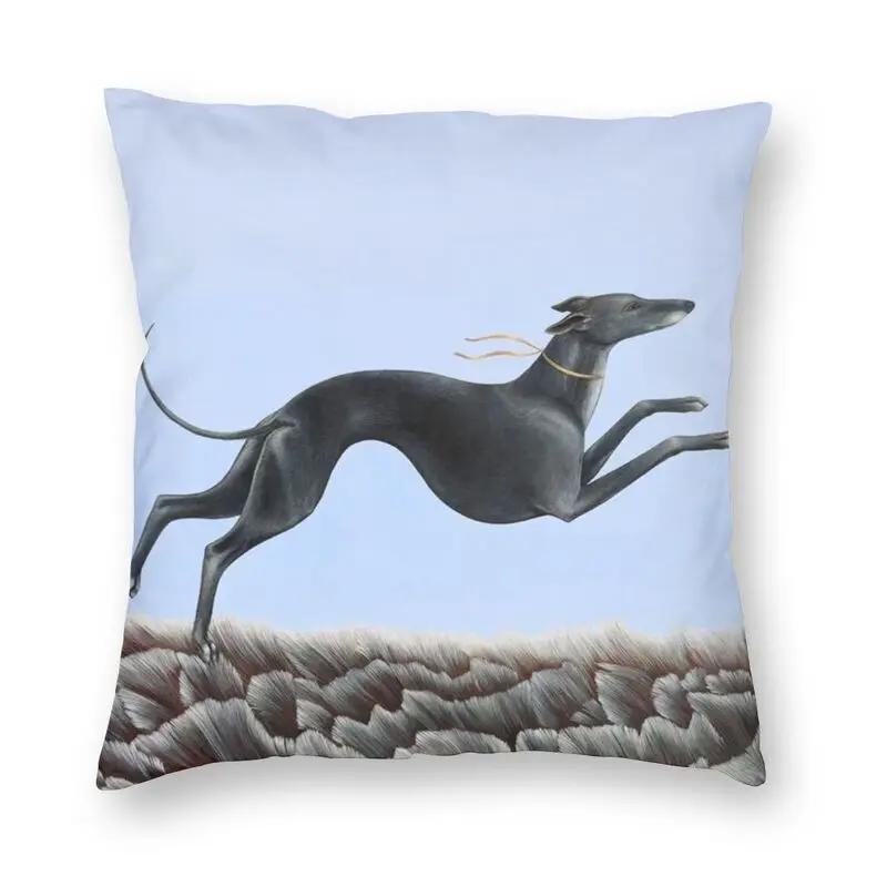 Cartoon Puppy Cushion Cover Sofa Home Decor Greyhound Square Pillow  Car    Moda
