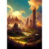 Surrealism Fantasy World Magic Skeleton Castle Poster and Prints Canvas Painting Wall Art Pictures for Room Home Decor Gift