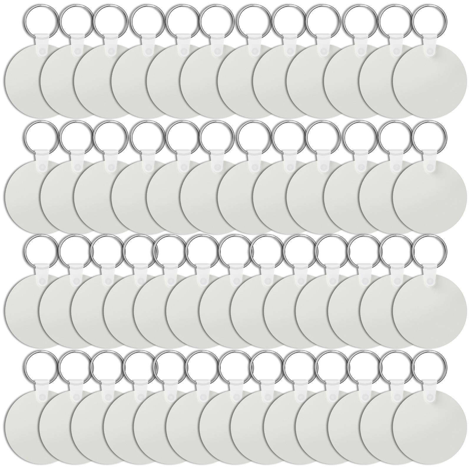 

150 шт. Сублимационные заготовки для брелоков оптом DIY Прямоугольные/Круглые Двусторонние Заготовки для брелоков с термопереносом с кольцами и клипсами