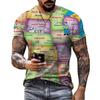Retro Fashion Compass Compass Pattern 3D Printed Men's Street Loose T-shirt