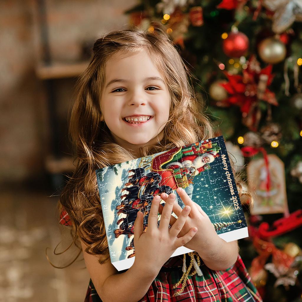 Christmas Advent Calendar with Santa Hats Hanging Dachshund Ornaments Mini Xmas Tree Dog Pendant for Holiday Backpack Ornaments