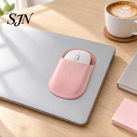 Stretchable Mouse Case for Notebook Wireless Sleeve Pouch, Self Adhesive Universal Storage Office Bag, Lycra Fabric Large Opening Holder Laptop