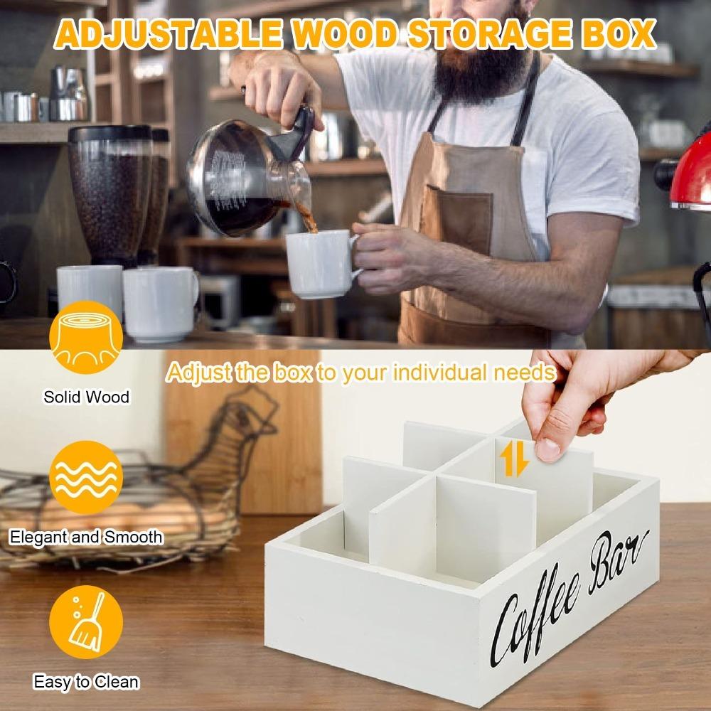 11,7x8x3,2 Zoll Größe Kaffee-Station-Organizer Holzmaterial Kaffeekapselhalter Küchenaufbewahrung