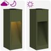 Solar LED Path Light 2 Pcs Olive Green Cold Rolled Steel