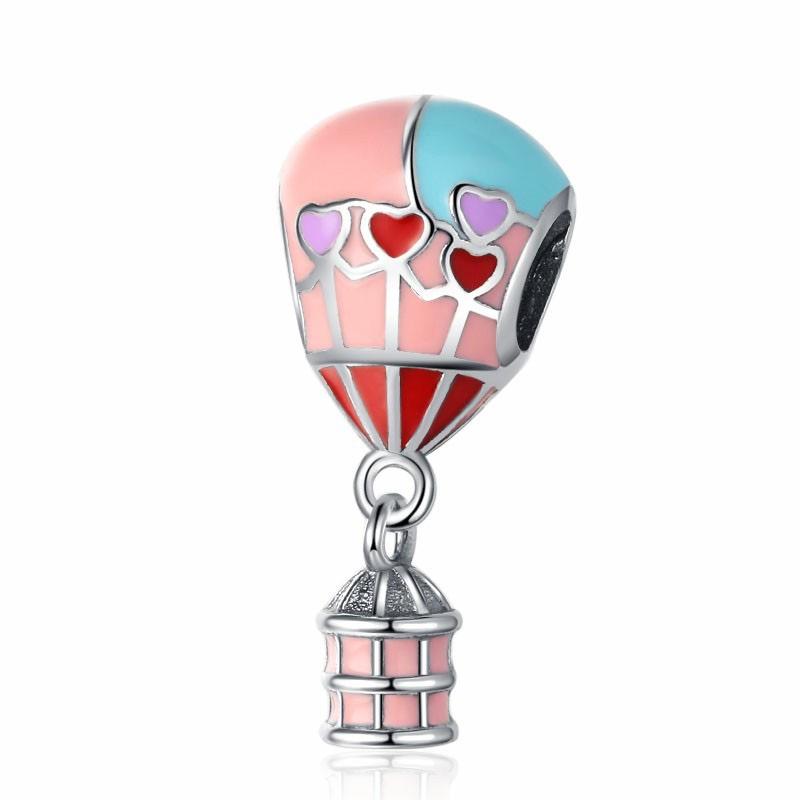 New 925 Silver Charm Bracelet Women Jewelry Travel Series Camera Air Balloon Motorcycle Accessories