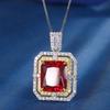 Jewelry Copper Bottom Gold-Plated Simulation Red Corundum Square Wrist Women'S Set 12 * 16-12 * 14