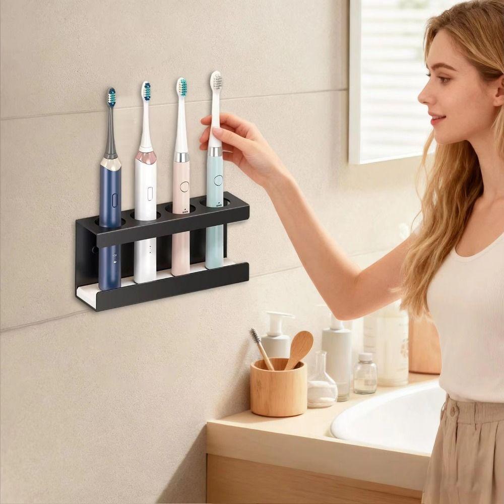 Support de brosse à dents électrique en plastique Étagère de rangement peu encombrante Organisateur de salle de bain pour salle de bain