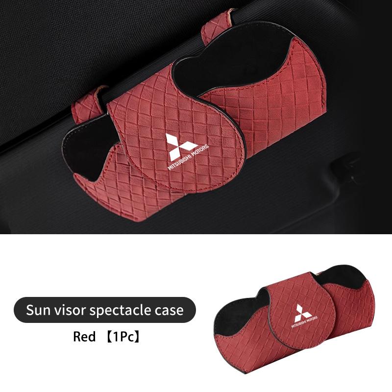 Universal Car Sunglasses Storage Box Sun Visor Glasses Case For Mitsubishi Outlander Lancer Eclipse Mirage Xpander Attrage