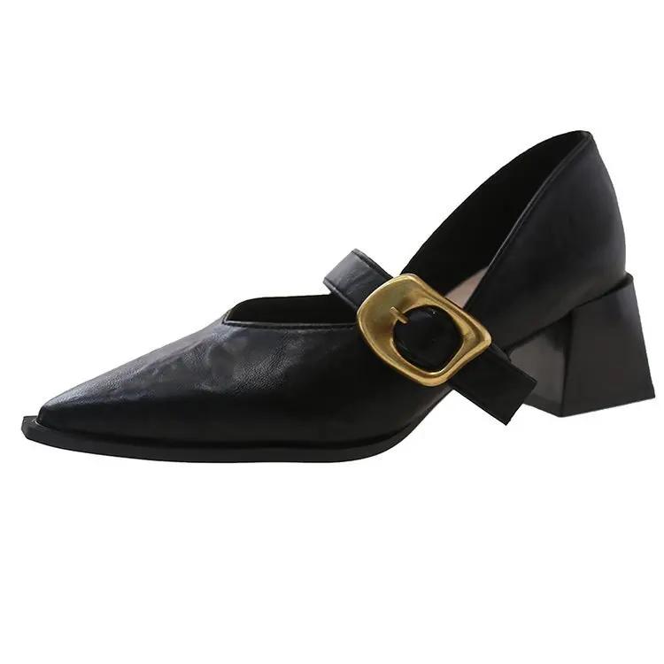 Fashion Design High Heeled Mary Jane 2025 NEW Pointed Toe Women Single Shoes PU Leather Comfort Spring Summer Dress Sexy Women's Shoes