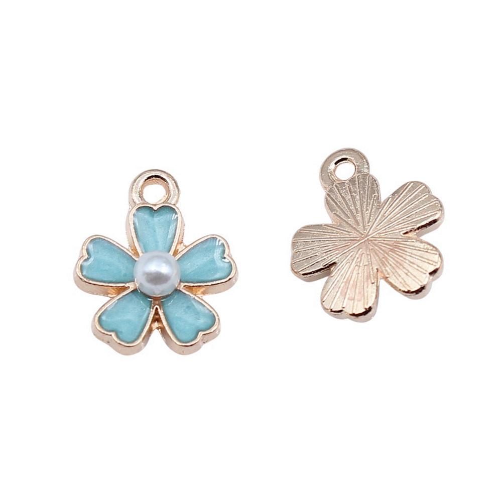 Enamel Charms Multi Color Flower Pendants For Floral Themed Jewelry