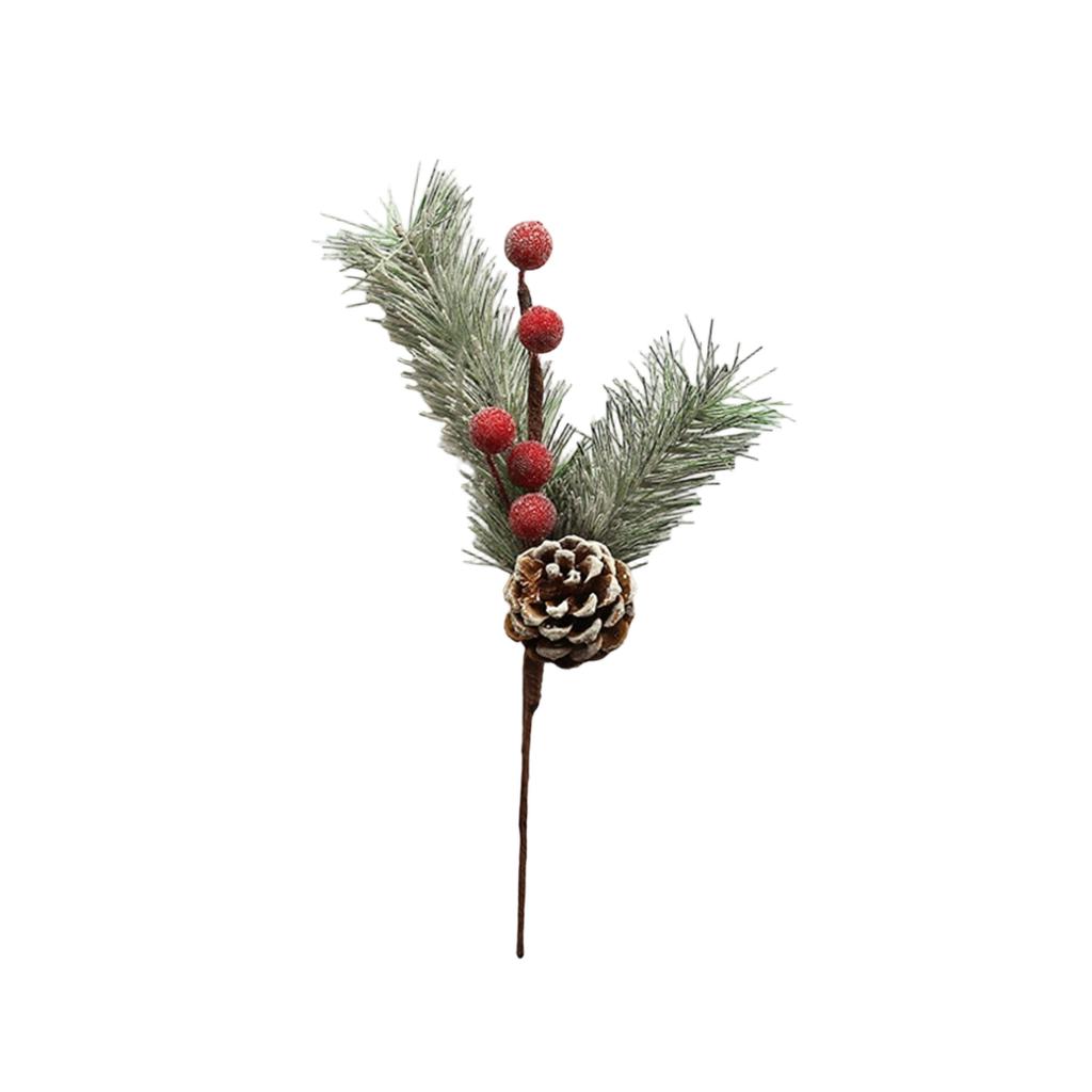 11 Inch Artificial Christmas Tree Red Berries Cuttings For Christmas Tree Filler Floral Arrangement Winter Holiday Decoration