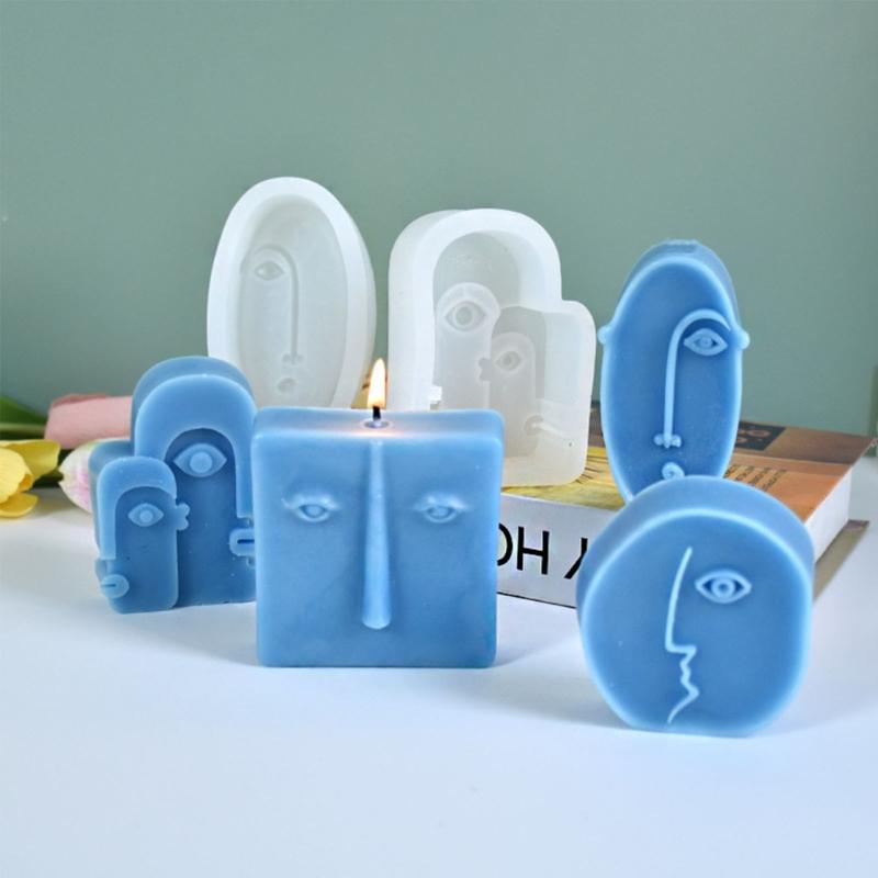 Abstraktní obličej Fondánové formy na zdobení dortů DIY Čokoládová epoxidová forma Manuální forma na dekorace do auta pro dekorace