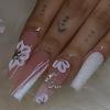 Long Ballet Sparkle Nail Art Diamond Butterfly Spice Girls Ins Style Fashion Europe and America Wear Nail Pads Fake Nails