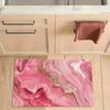 1ks Růžový mramorový vzor Podložka na podlahu Moderní Kuchyňský polyesterový Koberec Protiskluzový Barevný Vnitřní Koberec, Pro Domácí Koupelnu Ložnici Obývací Pokoj Dekor