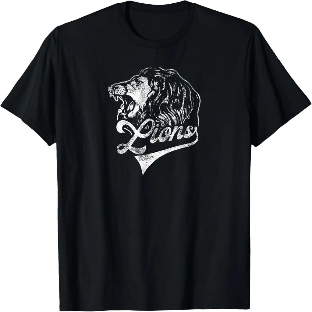 Lions School Sports Fan Team Spirit Mascot Vintage T-Shirt