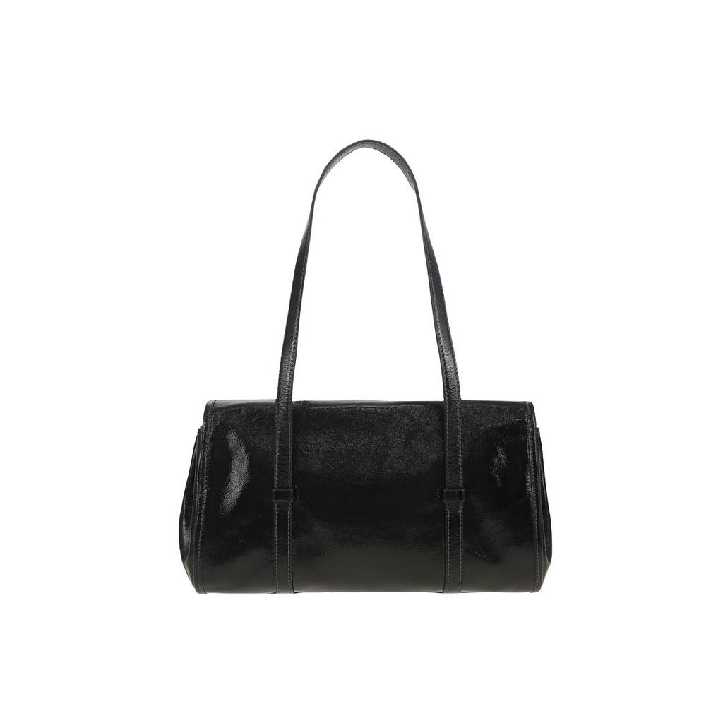 Coach Bridget 34 Schleifenakzent Unifarben Klassisches Goldenes Logo Glattes Kieselsteinleder Umhängetasche Damen Umhängetasche Schwarz CDY94-IMBLK