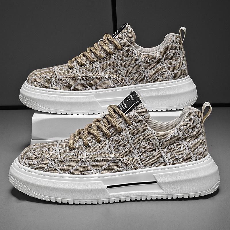 Men's Colorblock Breathable Canvas Low-Top Sneakers - Summer 2025 Collection