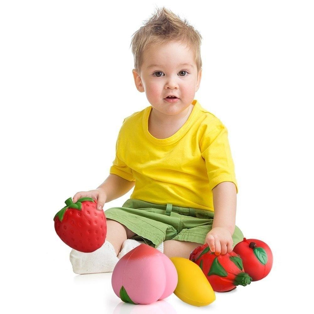Jumbo Stress Ball Strawberry Banana Peach Squishy Slow Rising Toy Squishy Squeeze Toy Adults Kids