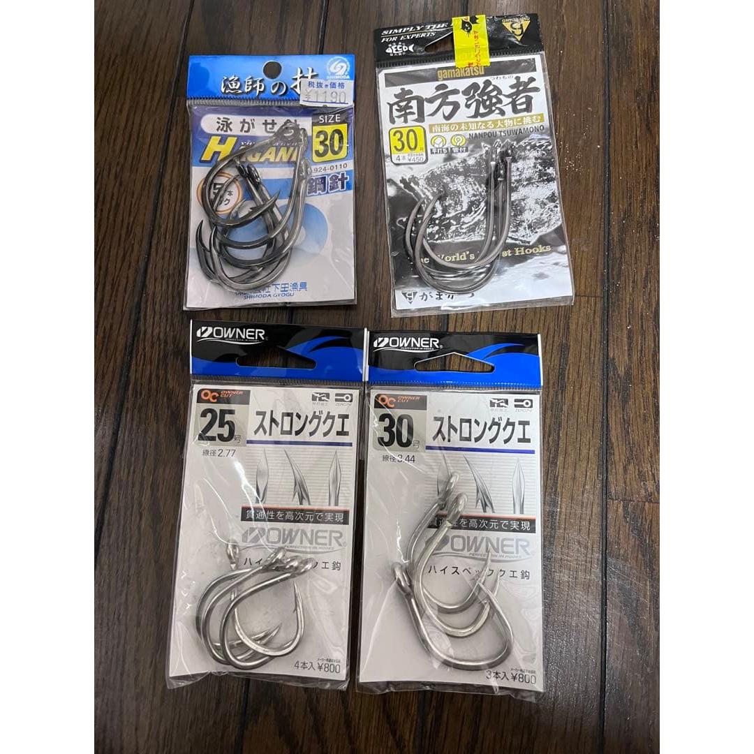 Used Swim hook set of 4 OWNER Gamakatsu Shimoda fishing gear Strong Que