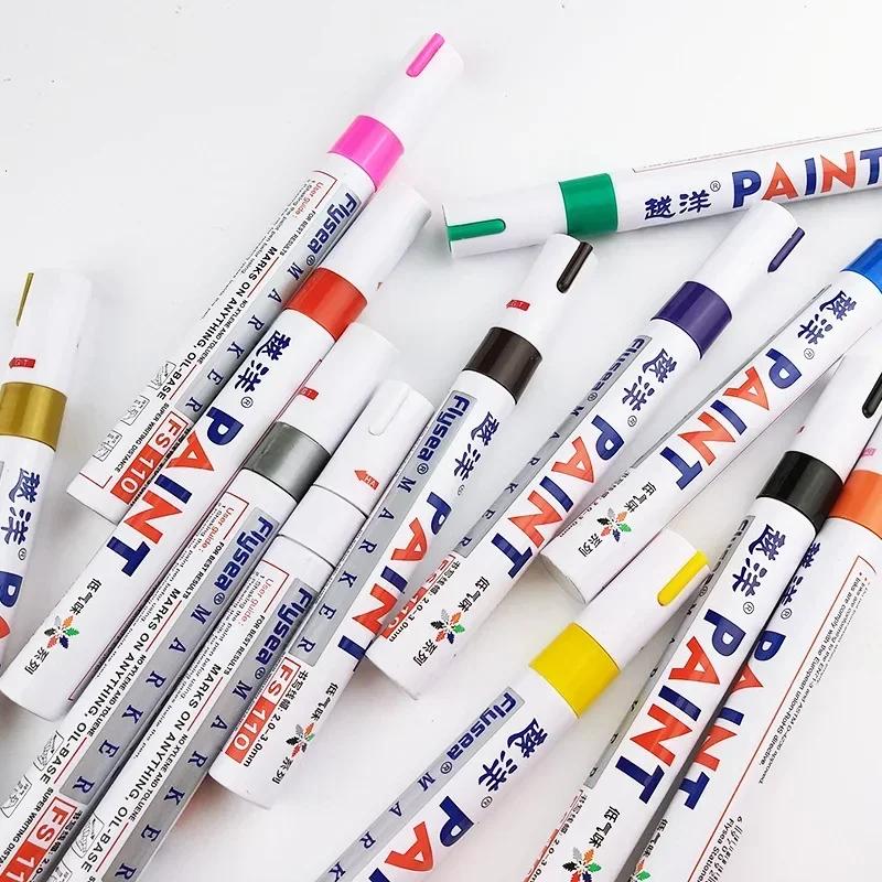 Marcador de Tinta Permanente de Borracha Impermeável Branco Multicolorido Desenho Pneu de Carro Sulco Ambiental Caneta Marcadora para Pintura de Pneus