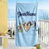 Bluey Customized Name Beach Towel High Absorbency & Quick-Dry Portable for SwimmingBeachCamping Travel Beach AccessoriesGym