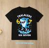 summer short sleeve, cartoon print 2026 personalized digital 67   T-shirt for boys and girls, family style, casual top