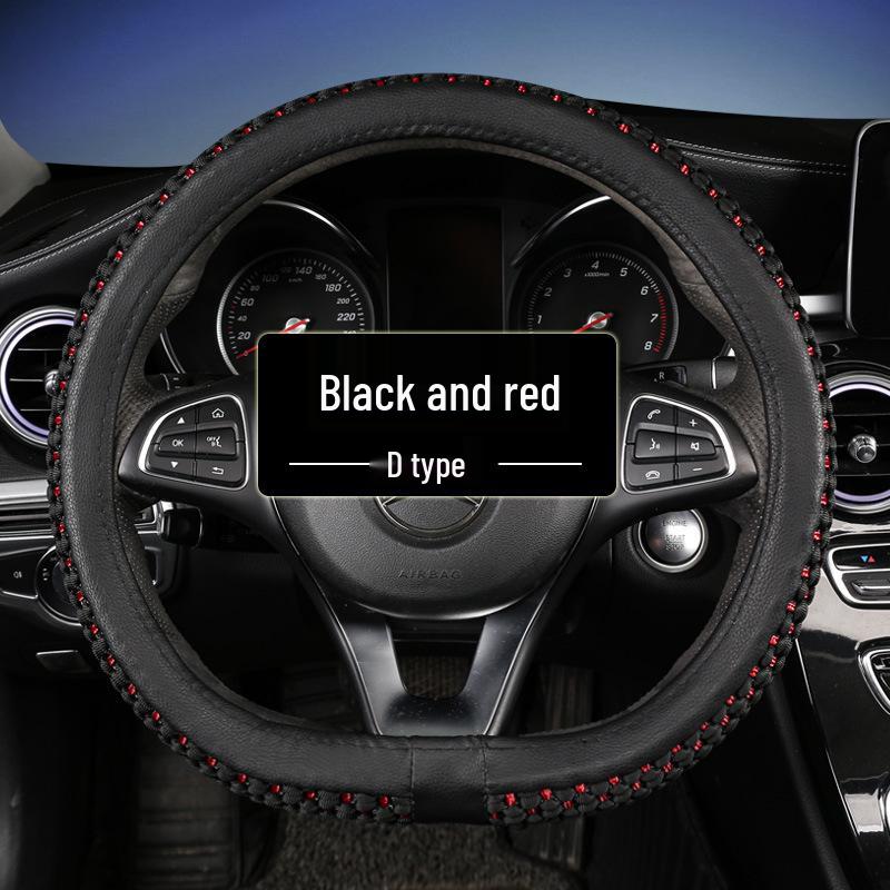 Ice Silk Universal Car Steering Wheel Cover - Non-Slip, Wear-Resistant, Sweat-Absorbent, Suitable for All Seasons and Small Cars