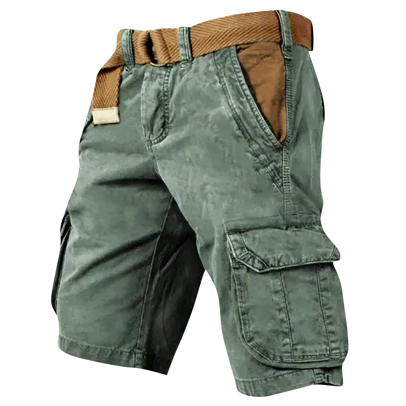 Men s Summer Printed Outdoor Shorts Men s Loose Multi-Pocket Shorts L
