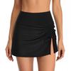 Women Solid Color Drawstring Quick Dry Plain Boxer Swim Trunks For Swimming