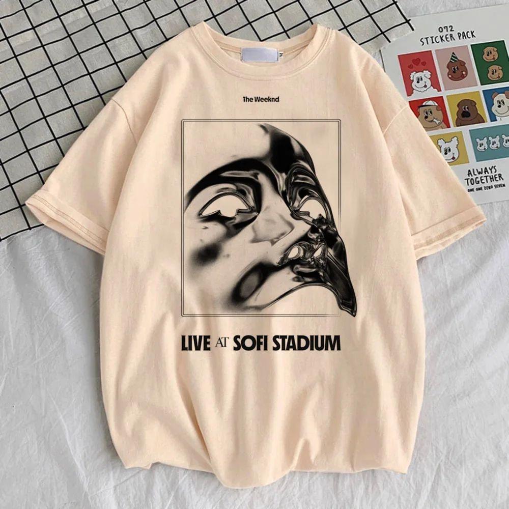Y2K Vintage Hip Hop Tops Punk Colorful Harajuku T-shirt The Weeknd Cotton T Shirt Men's Women T Shirts Unisex