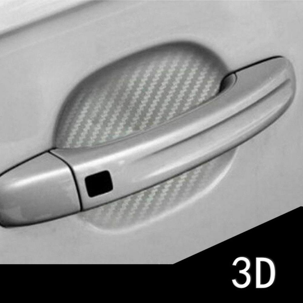 4Pcs/Set Universal Carbon Fiber Car Door Handle Sticker, Scratches Resistant Anti-Scratch Protection Film Cover Design