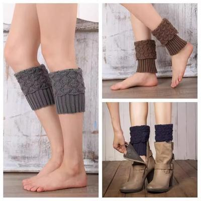 Leg Warmers Woman Winter Knitted Thick Warm  Hemp Pattern Crochet Knitted Y2K Lolita Cute New Fashion Stockings Sock