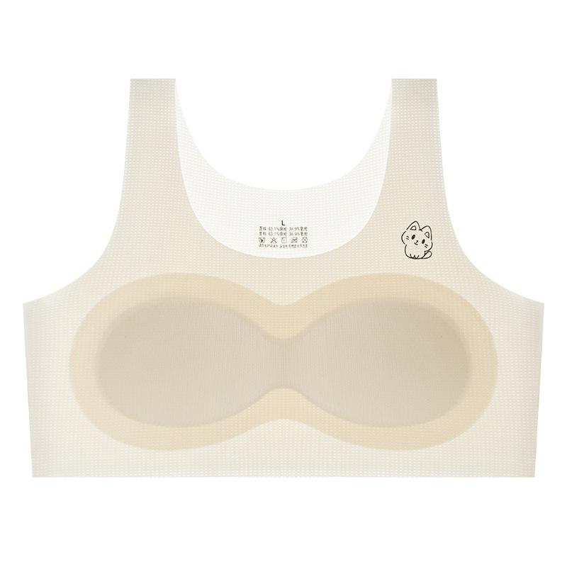 

Бесшовный тренировочный топ-бра для девочек 10-13 лет, Ледяной шелк M [50-70 lbs]