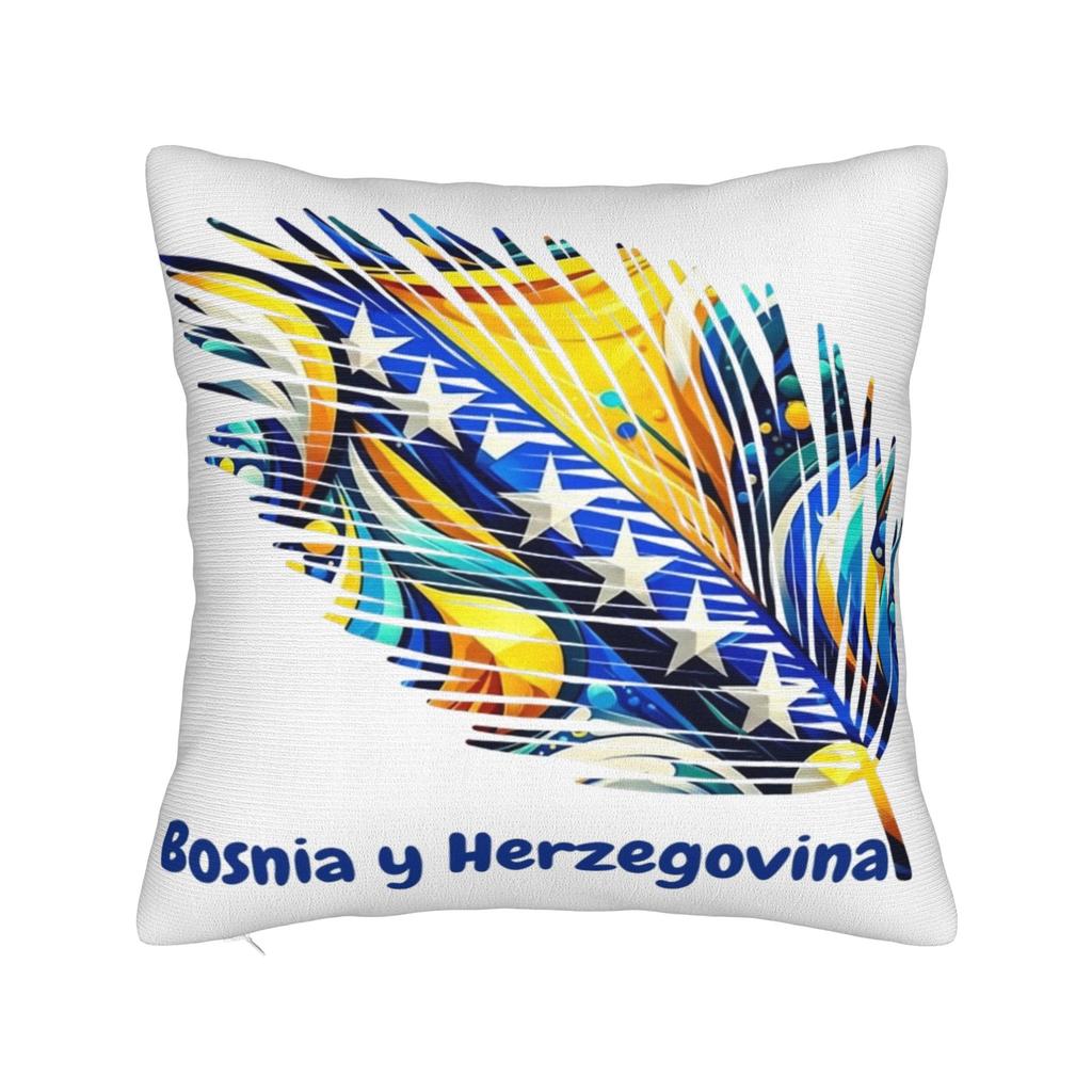 Decorative Pillowcase Bosnia and Herzegovina Flag Merchandise Home Throw Pillow Case Cover Zippered Multi-Size