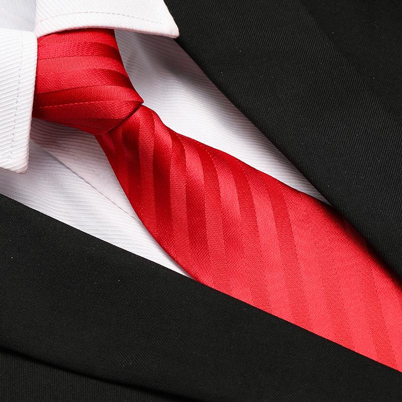 Men'S Formal Wedding Business Tie 8Cm Groom Wedding Banquet Burgundy Tie Hand Zipper Men And Women