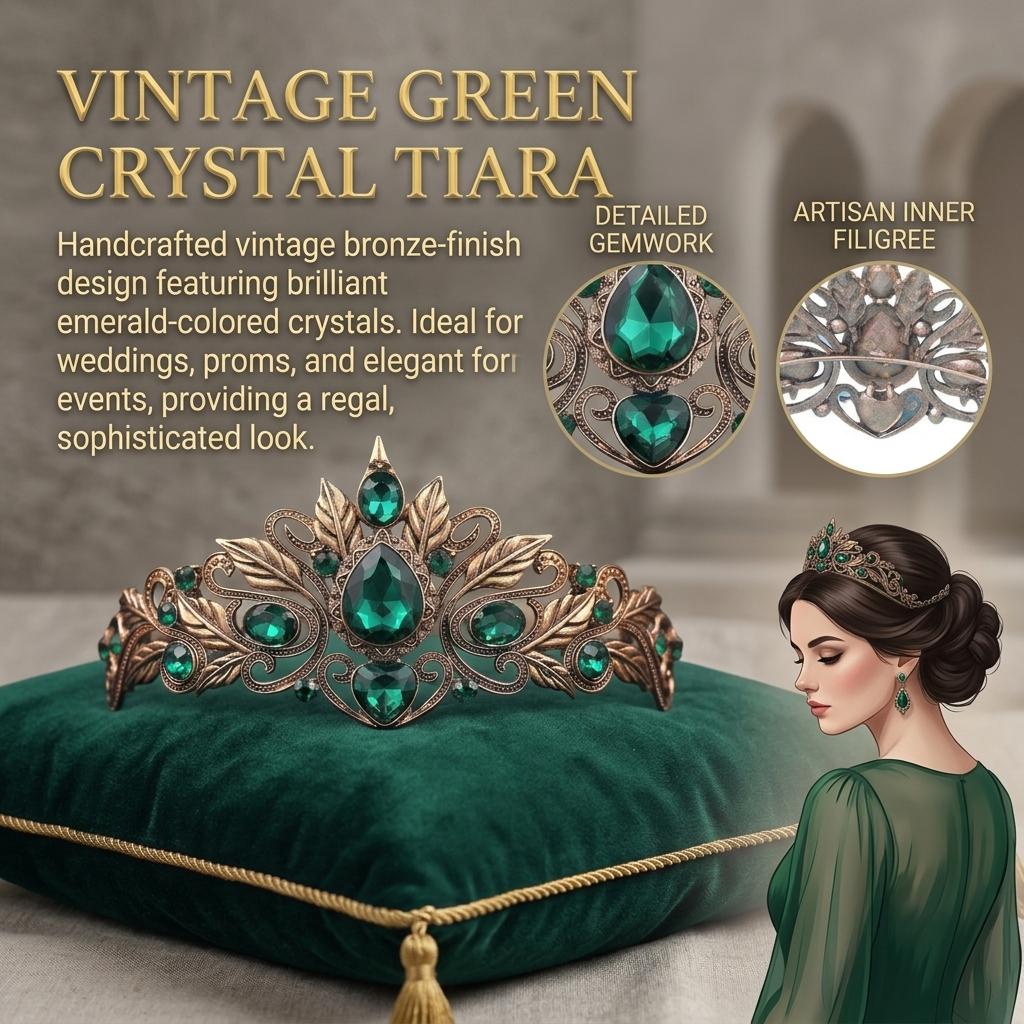 1 Stück Kronen Kopfschmuck Legierung Kristall Perle für Hochzeit Barock Vintage Braut Diadem Retro Hofstil Party Zubehör