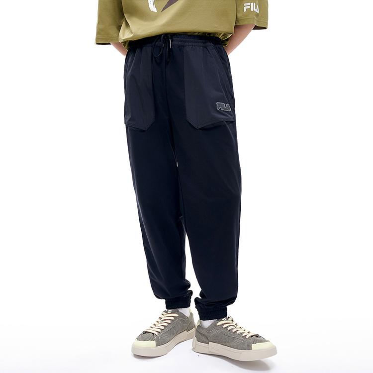 FILA Fusion Casual Fashion Knitted Jogger Pants Men bottoms Deep-Black T11M216602FBK