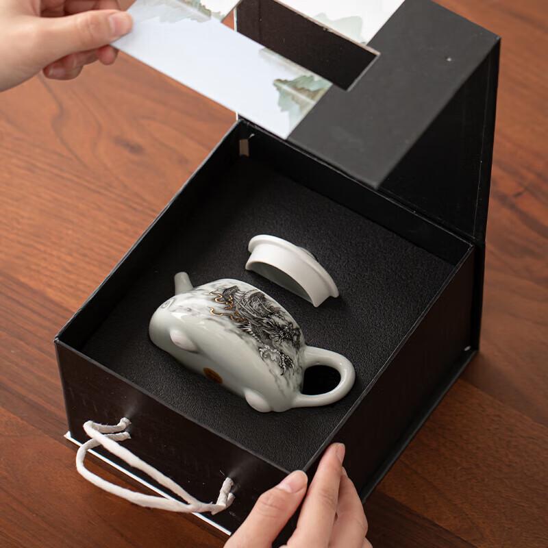 Su's Ceramic Ink Dragon Shi Piao Teapot