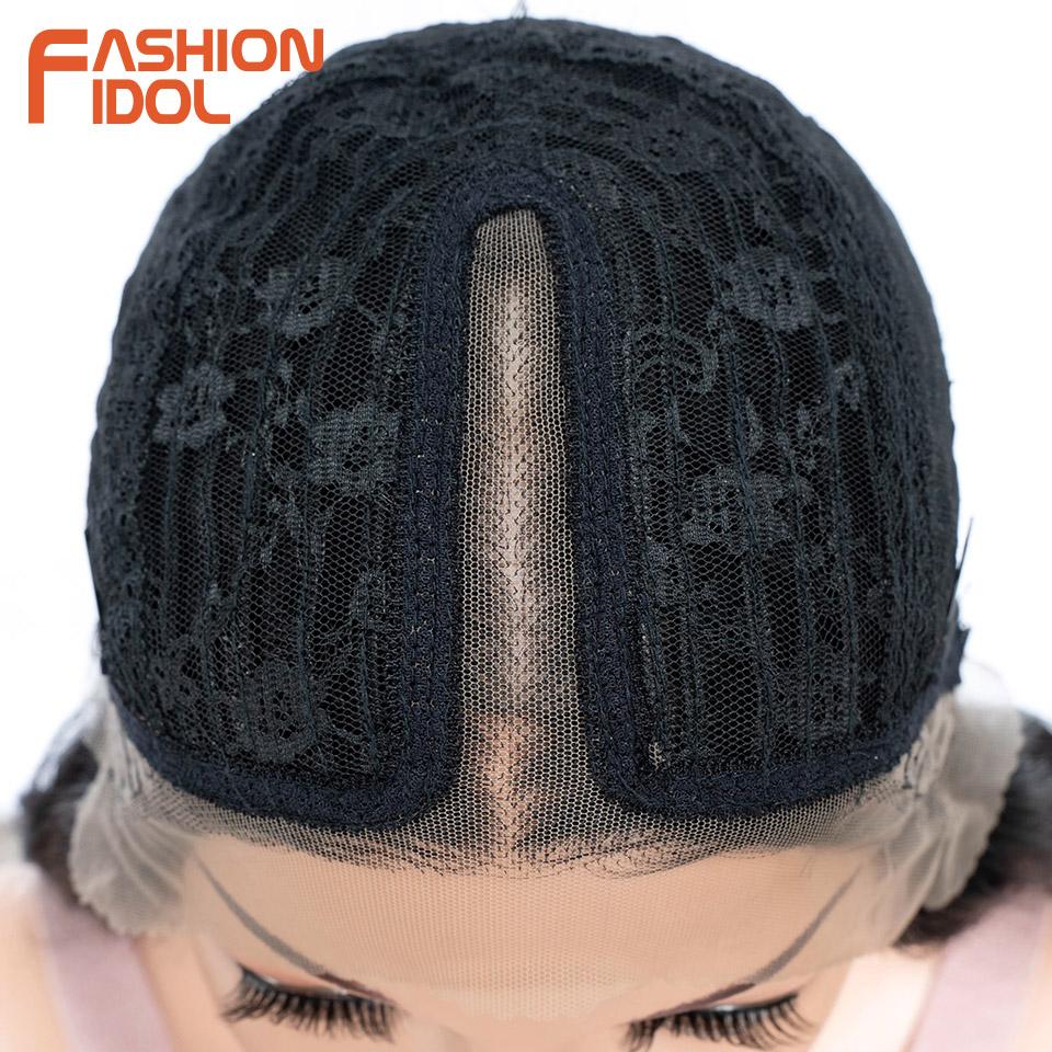 FASHION IDOL 36inch/90cm Loose Body Wavy Wigs Synthetic Lace Wigs For Black Women Ombre Blonde Cosplay Wigs Heat Resistant Fiber