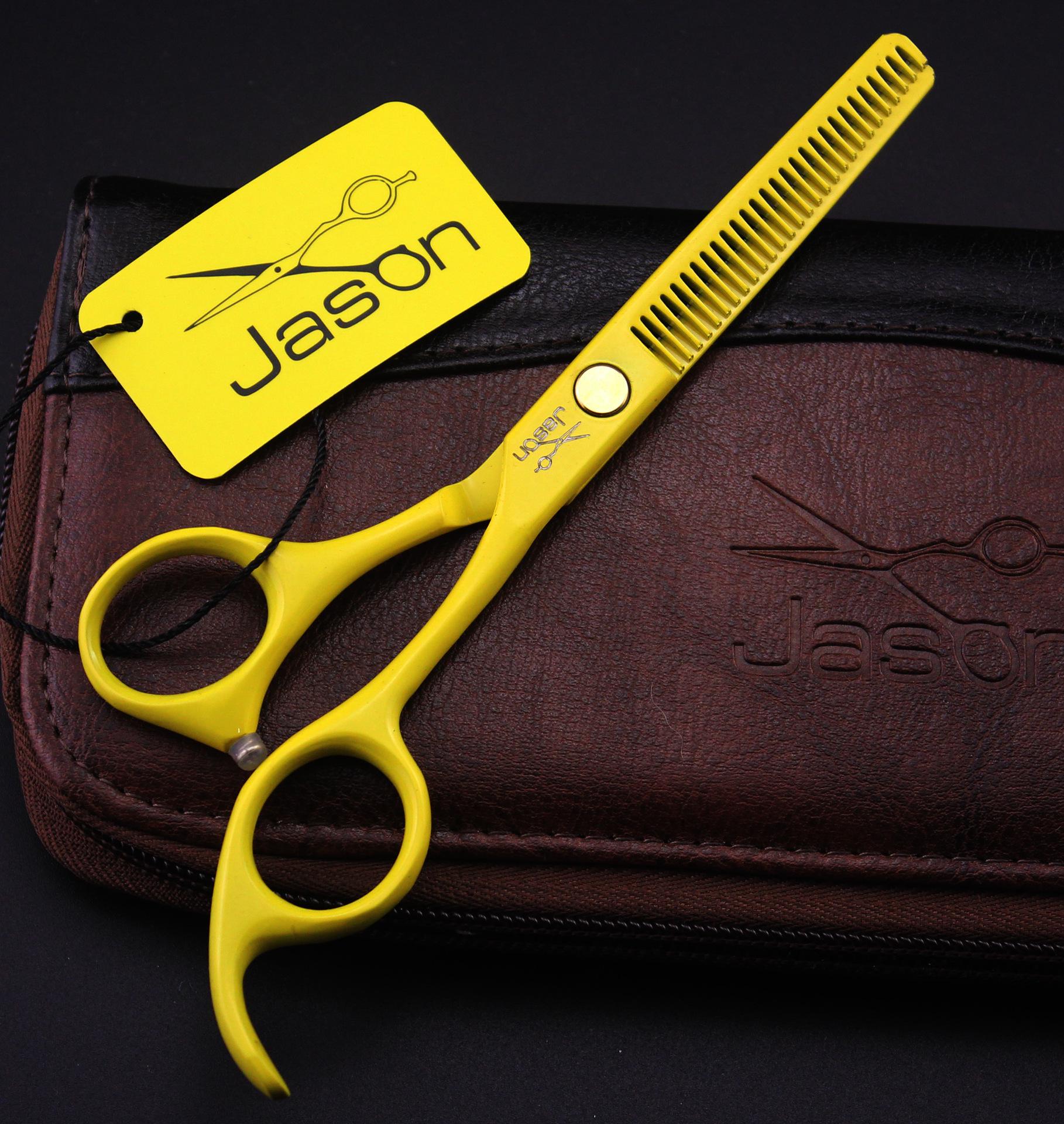 JASON HD-54 Yellow Hairdressing & Thinning Scissors Set