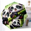 1pc Sturdy 8-Bone Auto Umbrella, Panda Umbrella, Digital Printed, Foldable Umbrella for On-the-Go Outdoor Use