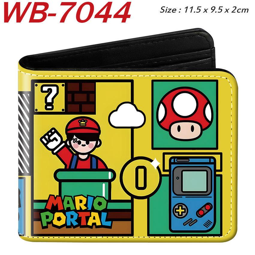 Super Mario Cartoon Full-Color Print Bi-Fold Wallet Anime Student Unisex Short Purse
