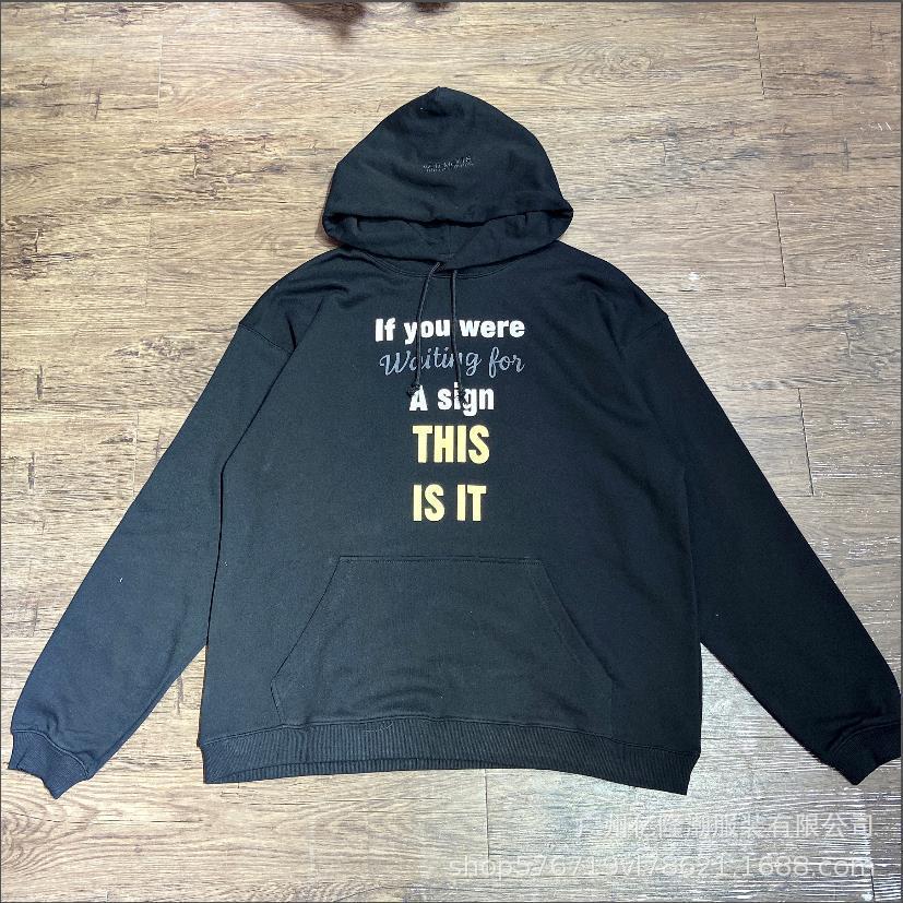 VTM Vitmeng Unisex Loose Casual Hoodie with Letter Print & Embroidery