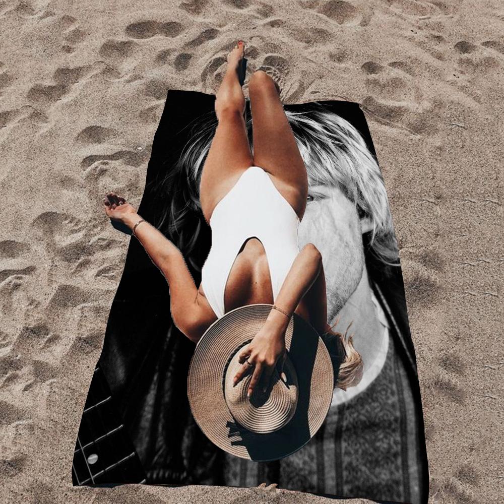 Singer K-Kurt C-Cobain Beach Towel For Kids Bath Towel Pool Towel Vacation Gift Picnic Towel Party Gift