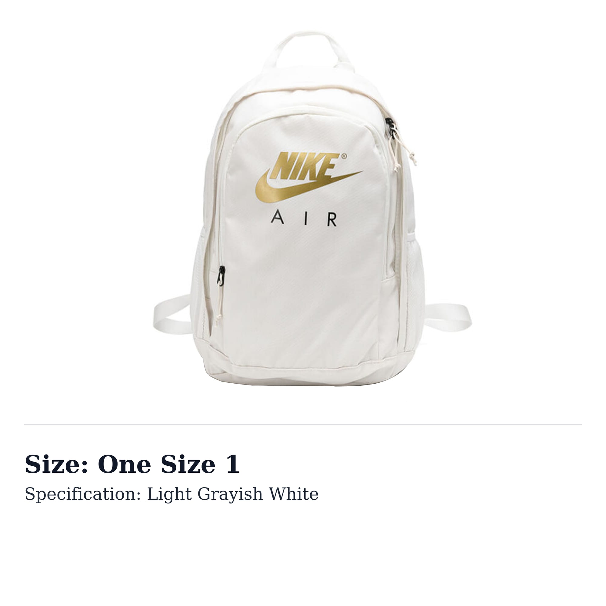 Nike Polyester Backpack Unisex Light Gray