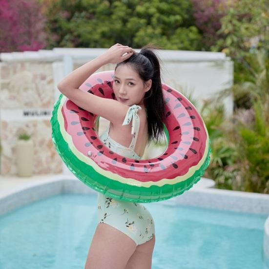 Adults Inflatable Pool Floats Strong Buoyancy Cute Watermelon Swimming Ring Eco-friendly PVC Floating Circle Summer Pool Swimming Party Accessories